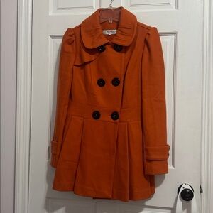 Orage Vibrant Orange Trench Coat